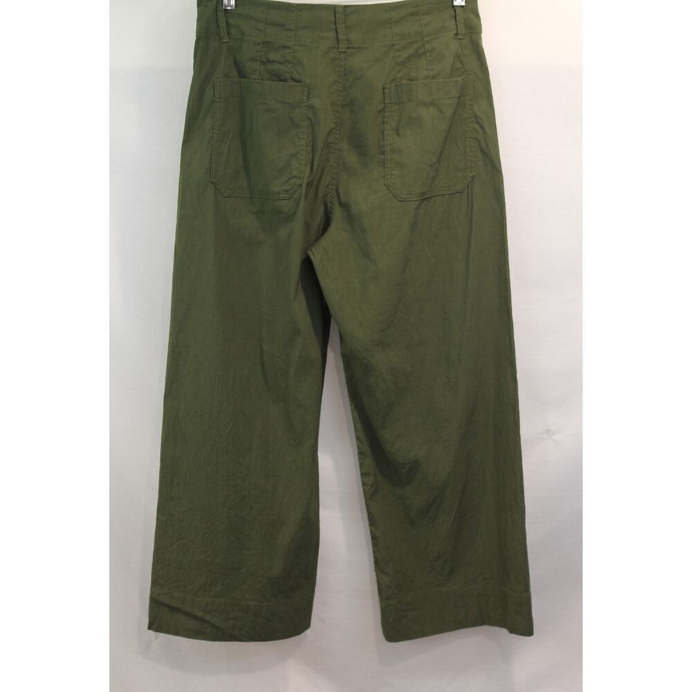 MAEVE The Colette Crop Wide Leg Pants Womens size 31 Olive Green Stretch Pockets - Picture 4 of 9